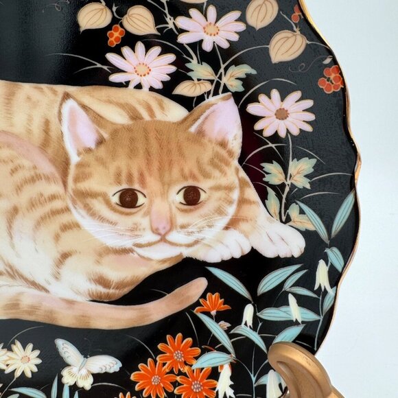 Vintage Takahashi Miniature Cat Plates By CATHY Hand painted 1984 - Picture 2 of 9
